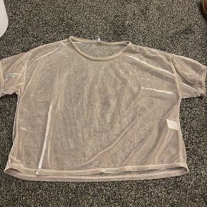 Charlotte Russe mesh rose gold crop top size large